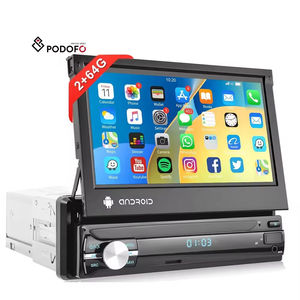 (Stock UE) Radio de Auto Android Podofo 2+64GB 1 Din con Pantalla Retráctil de 7 Pulgadas, Navegación GPS, WiFi, Bluetooth, RDS, DVR - Product Image 1
