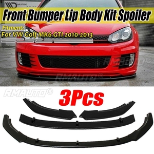 3xCar Front Bumper <b>Splitter</b> Lip Diffuser Body Kit Spoiler Guard Deflector Lips Protector Cover for VW for Golf MK6 GTI 2010-2013 - Product Image 1