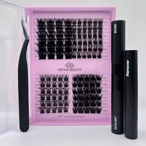 C D kıvırmak Diy kirpik uzantıları kiti Diy vizon küme Lashes kiti 20Mm küme kirpikler 7 ila 10 gün Wispy kirpik kümeleri Diy