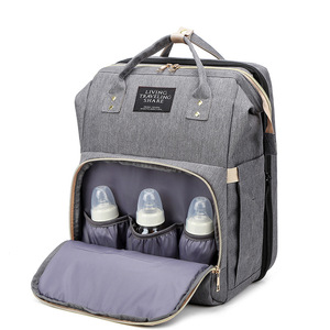 Oem grande de viaje de asiento usb mochila bolsa de bebé portátil multifuncional vegano bolsa de pañales con cambiar la cama. - Product Image 3