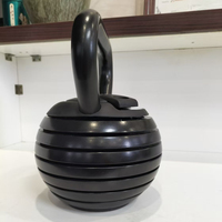 Kettlebell réglable 3,4-18 kg, réglage par cadran, acier, qualité compétition, 7 en 1 pour entraînement et fitness