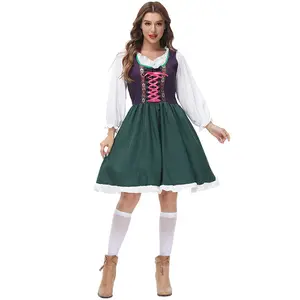 New Style Green Germany Bavarian Traditional Dirndl Costume Girls Beer Festival Oktoberfest Dress Oktoberfest Outfits For Women