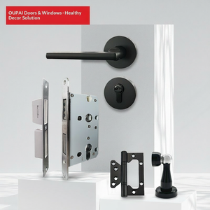 Set di Quattro Pezzi per Serratura Moderna Minimalista Flower Carpenter (Corpo Serratura, Fermaporta) per <span class=keywords><strong>Porte</strong></span> <span class=keywords><strong>Interne</strong></span> in Legno - Product Image 5