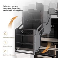 Refrigerador de Design Moderno com Grande Capacidade e Armazenamento Duplo, Armário Superior com Cesto Elevatório para Cozinha