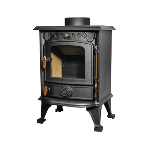 Poêle à bois et à charbon en fonte autoportante pour salon de villa - Product Image 1