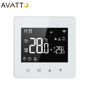 Avatto khô liên hệ với nước gas nồi hơi pin Powered thông minh nhiệt Wifi nhiệt tuya làm việc với amaozon Alexa Google nhà