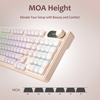 Clavier de jeu FURYCUBE IP98 à sensation mécanique, 98 touches avec écran intelligent et bouton rotatif, PBT double-shot RGB, détachable, filaire, PC/Mac