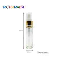 Emballage de bouteilles de parfum en verre de mini recharge d'or rose de forme ronde claire de 10ml