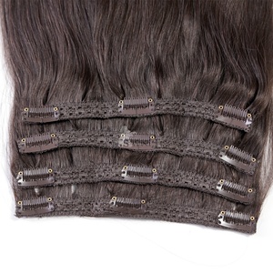 Wholesale 100% Chinese Remy Human Clip Hair Extension Cuticle Aligned Double Drawn Soft No Shedding Light Color Nature Straight. - Product Image 5