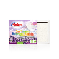 Lessive Finice Super Concentrée aux Extraits Végétaux Parfum Lavande, Jetable, Écologique, Bio-dissoluble, Douce, Faible Mousse, 30-50%