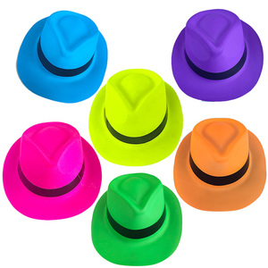 6, 12, 24, 30 pièces de fournitures de fête néon, chapeaux formels néon, chapeaux fluorescents qui brillent sous la lumière UV, <span class=keywords><strong>d</strong></span>écorations de fête UV pour adultes - Product Image 2