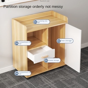 Modern Style Tea Cabinet Wheels <strong>Small</strong> Mobile Kitchen <strong>Storage</strong> <strong>Cupboard</strong> for Microwave Oven Tea Table Sideboard Household <strong>Storage</strong> - Product Image 2
