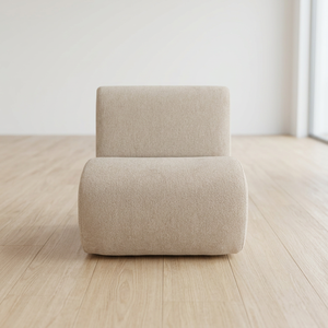 Fauteuil de détente incurvé en tissu minimaliste italien avec pieds en bois pour petits salons et chambres à coucher, design moderne pour la maison et l'hôtel - Product Image 2