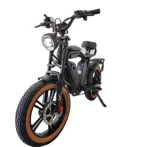 Mag Wheel Electric Bike Dual Motor Dual Battery 2000Watt 44Ah48V Oil Brake Full Suspension Fat Tire Electric Bike Dual Motor