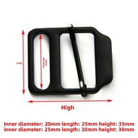 Meetee BB-103 Boucles réglables 15/20/25 mm pour accessoires vestimentaires, sangles de sacs, sangles de vêtements, boucles de réglage à trois glissières