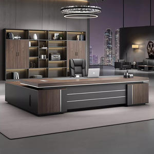 Atacado Sala Móveis MDF Ceo Office <span class=keywords><strong>Desk</strong></span> boss Tabela l Forma Mesa Executiva com Gabinete Lateral - Product Image 4