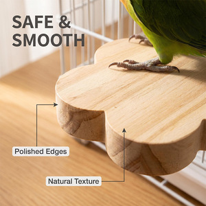 Wooden Bird Perch Round Solid Wood <b>Platform</b> Durable Indoor Climbing <b>Steps</b> For Parrot Cage Accessories - Product Image 4