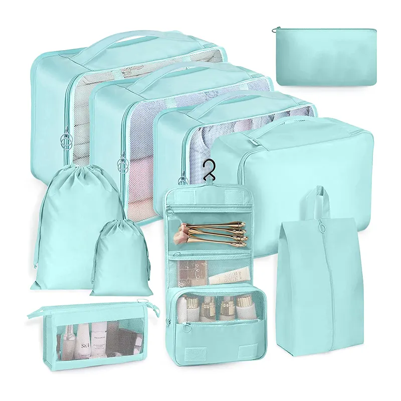 Travel Essentials Luggage Organizer Bags for Carry on Suitcases Travel Organizer Bag Set 10 Set Packing Cubes