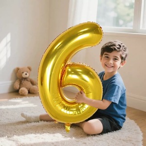 Globos de Número Impresos en Lámina de <span class=keywords><strong>32</strong></span> Pulgadas, del 0 al 9, Decoraciones Grandes para Fiestas de Cumpleaños - Product Image 4