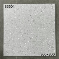 Carrelage mural et de sol en porcelaine gris clair terrazzo 800x800mm, finition mate antidérapante, moderne, pour salon et supermarché