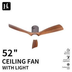 Ventilador de techo de alta calidad con aspas de madera maciza de 52 pulgadas, controlado por aspas, con luz LED de frecuencia variable y ahorro de energía. - Product Image 2