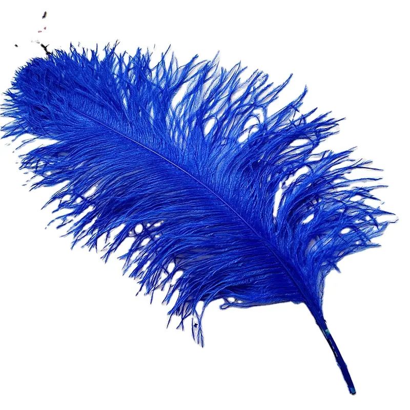 Moda spedizione gratuita prezzo a buon mercato piume di struzzo blu reale tinte piume per decorazioni