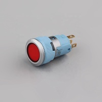 Interrupteur à bouton-poussoir LED 12V MP016S/F11-D Momentané Autobloquant Anneau éclairé Max 3A Plastique Métal