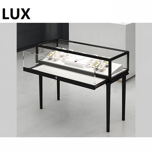 Custom Acrylic <b>Glass</b> Jewelry Display Case LED Lit Retail Showcase Tempered <b>Glass</b> Counter Exhibit for Jewelry Store - Product Image 2