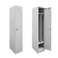 Casier de rangement métallique simple à 2 portes pour vestiaire, salle de sport, école, casier en acier pour employés, armoire de personnel