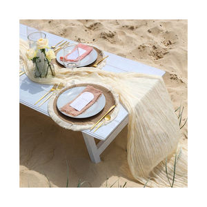 Camino de Mesa Vintage Glamour con Rayas Jacquard, Tejido en Poliéster/Algodón, Personalizable para Uso en el Hogar y Hoteles - Product Image 1