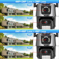 Caméra IP Wistino 4K 8mp HD Extérieure Détection de Mouvement Vision Nocturne Couleur CCTV Sécurité Icsee Caméra Wifi 360°
