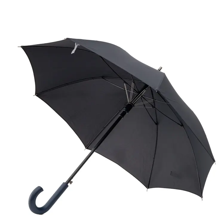 24 inch simple type straight umbrella for promotion J hook handle cheapest price big size black umbrella