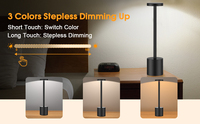 Lampe de Table Tactile LED Rechargeable Sans Fil Portable, Lampe de Bureau sur Batterie à Intensité Variable, Veilleuse Moderne pour Chambre