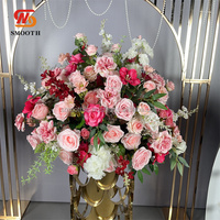 Arco de Boda Rosa Personalizado con Flores, Bola de Flores de Rosa Rosa con Arreglo Floral Verde