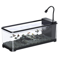 Aquarium de bureau robuste en acrylique avec un design de style ruisseau écologique pour petits et moyens poissons