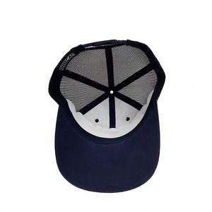 Customizable Logo & Color 6-Panel Structured <b>Navy</b> Blue Mesh Back Trucker <b>Hat</b> Manufactured in Vietnam Fashionable Style for Adult - Product Image 4