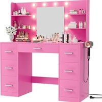Table de toilette de luxe pour chambre à coucher 110 cm avec panneau MDF certifié CE et miroir