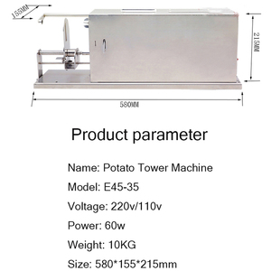 Máquina Eléctrica para Hacer Papas Fritas en Espiral, Máquina Comercial Automática para Hacer Torres de Papas en Espiral, Rebanadora de Papas en Espiral de Acero Inoxidable - Product Image 3
