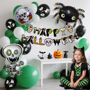 Kit d'arche de ballons d'Halloween, ballons fantômes en aluminium, décoration de fête d'Halloween - Product Image 1