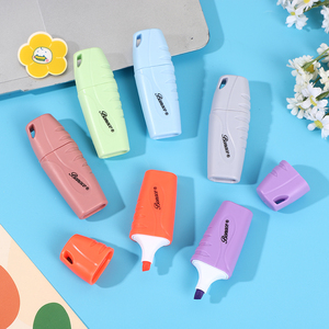 Ensemble de <span class=keywords><strong>mini</strong></span>-surligneurs - 12 couleurs, stylos marqueurs fluorescents <span class=keywords><strong>pastel</strong></span> portables à pointe oblique, fournitures scolaires, organisation de bureau, journalisation - Product Image 5