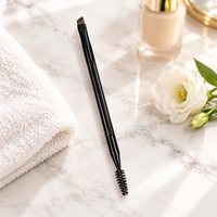 Pinceau à sourcils double embout et brosse à cils KB130 avec fibres de haute qualité de 0,07 mm, virole en aluminium épaissie et manche en bois de qualité supérieure