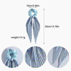 Coleteros de Pelo Florales Plisados Hechos a Mano, Cintas Elásticas para Cola de Caballo para Mujeres y Niñas, Uso Diario y Fiestas - Product Image 3