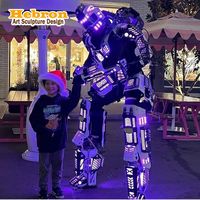 Costume de robot LED couleur unie pour adultes, veste unisexe, tenue de spectacle, armure lumineuse colorée, vêtements miroir, casques pour fêtes et spectacles