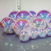 Sphère miroir gonflable réfléchissante avec logo personnalisé, ballon miroir suspendu en PVC durable pour la promotion d'événements commerciaux et de Noël