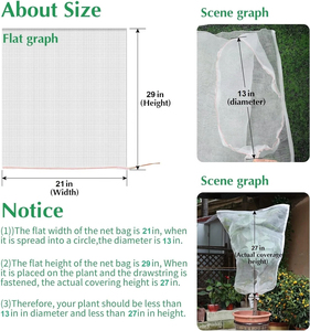 Sacs en filet pour protéger les fruits du jardin avec cordon de serrage pour plantes, fruits, fleurs et légumes - Product Image 4