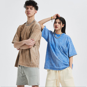 เสื้อยืดโอเวอร์ไซส์ผู้ชายผ้าฝ้าย 100% สั่งทำพิเศษ พิมพ์ลายโลโก้ OEM สไตล์สตรีทแวร์ ล้างสีแบบวินเทจ - Product Image 3