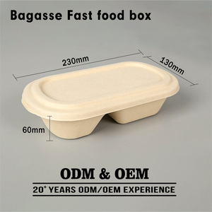 Trẻ Em Dùng Một Lần Hộp Ăn Trưa Với Trung Quốc Vận Chuyển Takeaway Logo Thức Ăn Nhanh Bagasse Cho Giấy Takeaway Bao Bì - Product Image 2