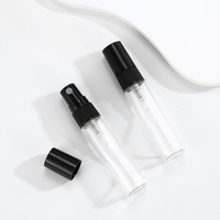 KELE - Botella de Vidrio Transparente de 5 ml y 10 ml con Pulverizador de Perfume, Redonda, Portátil, de Lujo, para Viajes