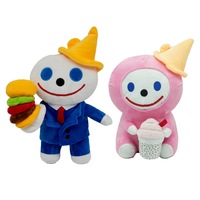 Peluche Jack-in-the-Box Bonhomme de neige, hamburger, crème glacée avec rembourrage en coton PP doux, 30 cm, oreiller décoratif unisexe inclus