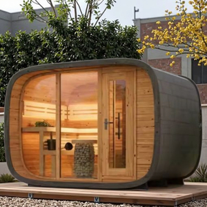 Fabricación Combo de ducha de Sauna seca de madera Sauna húmeda al aire libre con calentador de estufa - Product Image 5